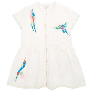 STELLA MCCARTNEYKids STELLA MCCARTNEY Child Dress - White With Parrots Embroidery