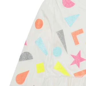 STELLA MCCARTNEYKids Stella McCartney Glitter Stickers Child Dress - White - Image 3