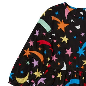 STELLA MCCARTNEYKids Stella McCartney Shooting Stars Dress With Frills - Black - Image 3