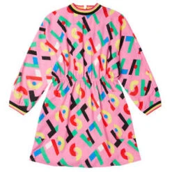 STELLA MCCARTNEYKids STELLA MCCARTNEY Child Stella Striped Collar Dress - Pink