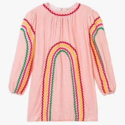 STELLA MCCARTNEYKids Stella McCartney Child Velvet Dress - Pink Rainbow Ribbon