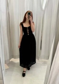 Tach ClothingGyneth Linen Dress - Black