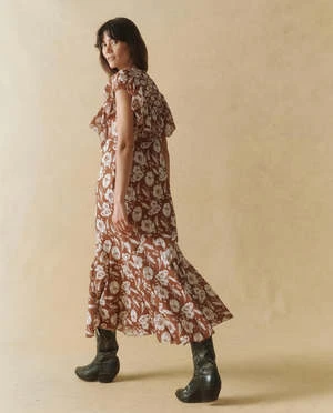 The Great.The Renaissance Dress - Hickory Whisper Floral - Image 4