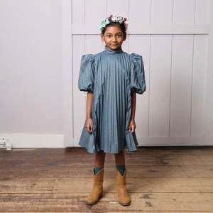 TiA CiBANiKids Tia Cibani Child Harriet Pleated Frock Dress - River - Image 5