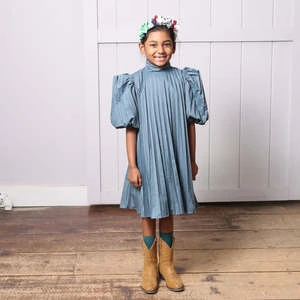 TiA CiBANiKids Tia Cibani Child Harriet Pleated Frock Dress - River
