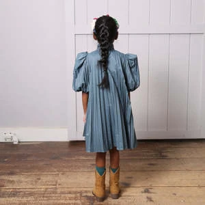 TiA CiBANiKids Tia Cibani Child Harriet Pleated Frock Dress - River - Image 7