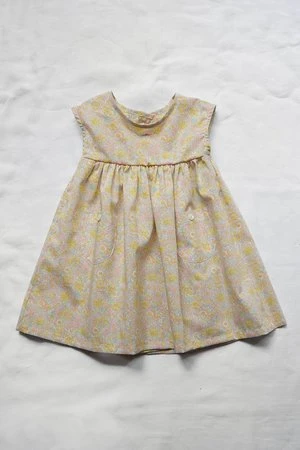 MakiéTrish Baby & Kid's Dress - Yellow / Pink Flower