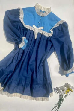 VintageKids VINTAGE 70S GIRLS DRESS - BLUE