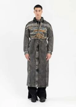 Y/projectParis' Best Patch Denim Shirt Dress - Vintage Black