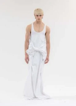 Y/projectWIRE WRAP TANK DRESS - WHITE